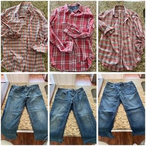 3 Levi Strauss signature athletic jeans & 3 shirts